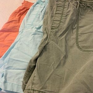 3 Pairs LL Bean Classic Sunwashed Canvas Shorts